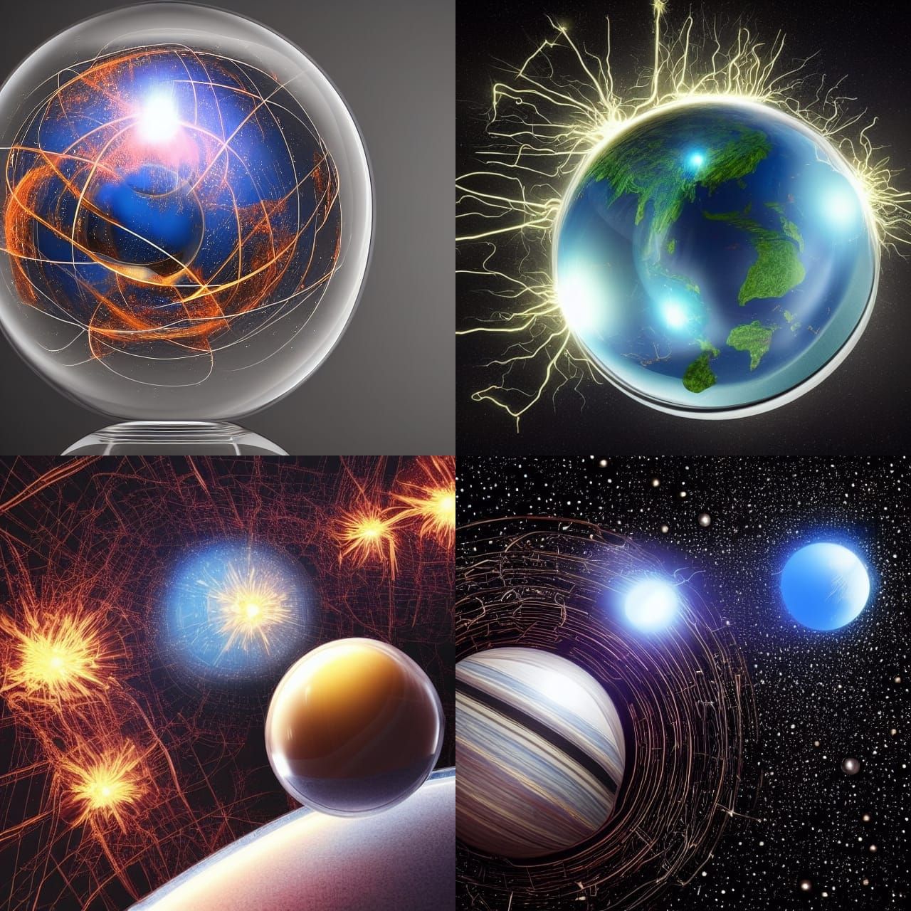 Electrical Earth Globe in Glass Box