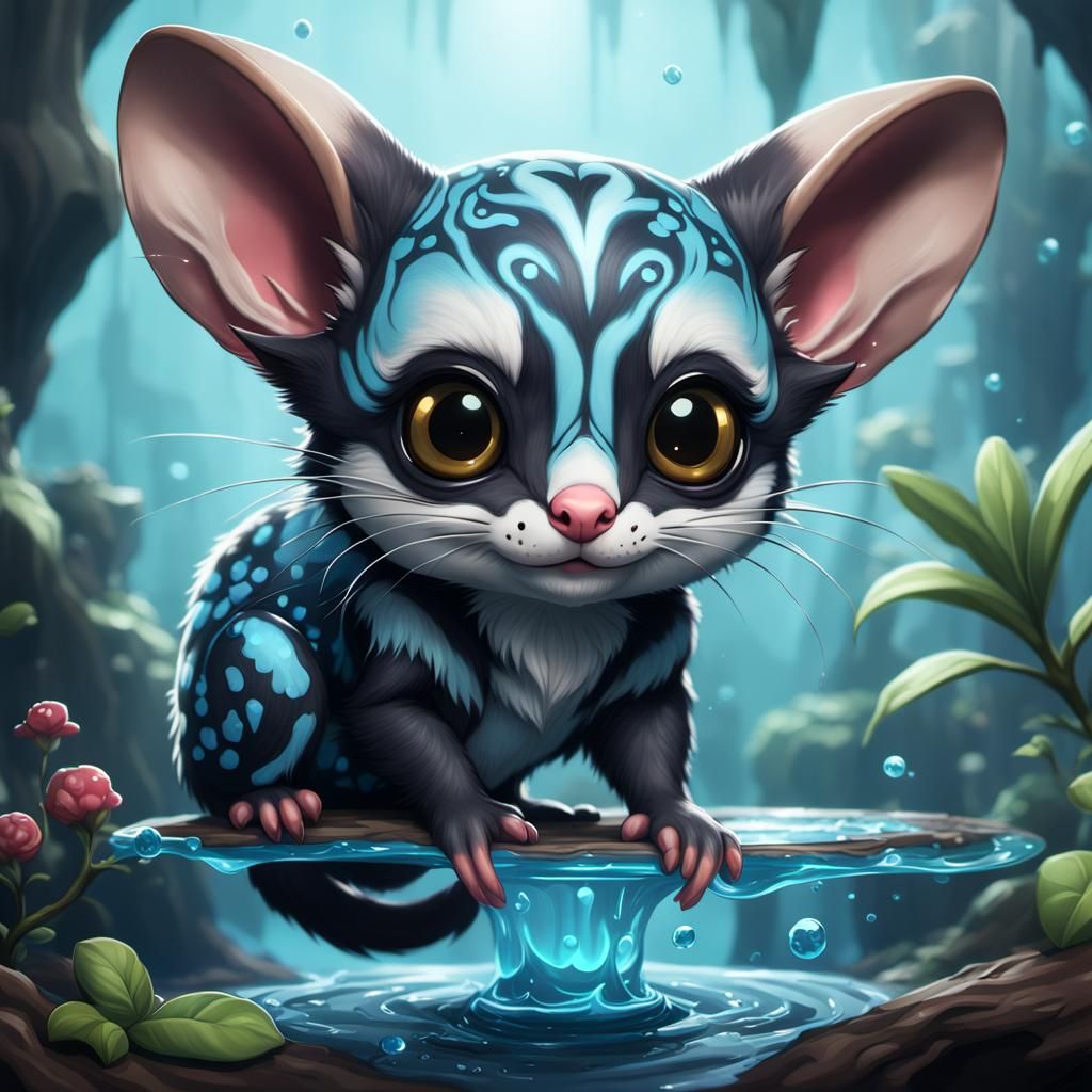 Chibi Water Sugar Glider Illustration