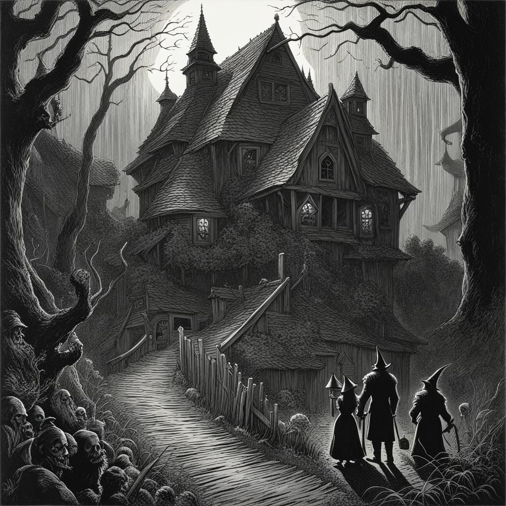 Horror Wizard of Oz in Gustave Doré Style