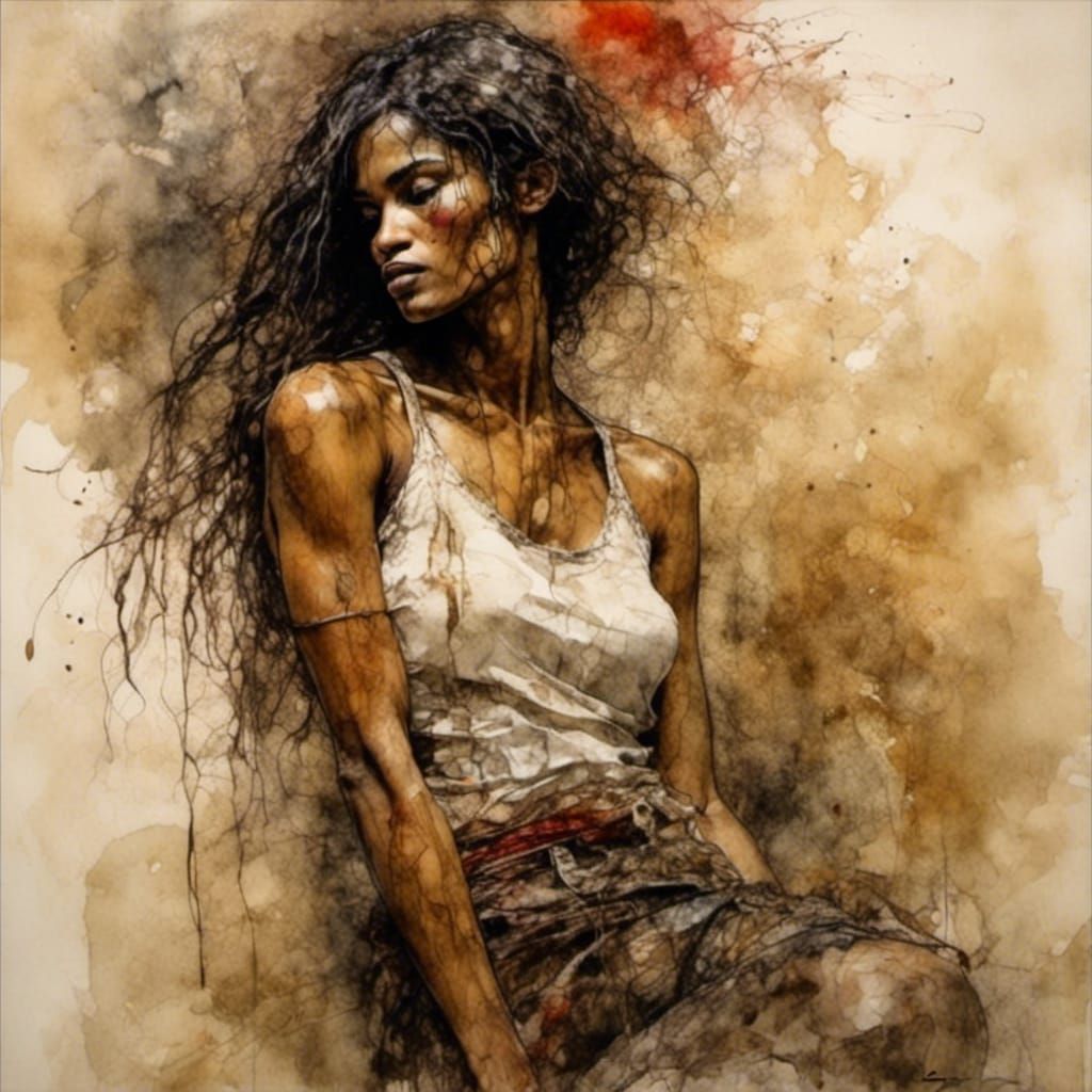 Expressionist Figure in Moody Chiaroscuro Lighting