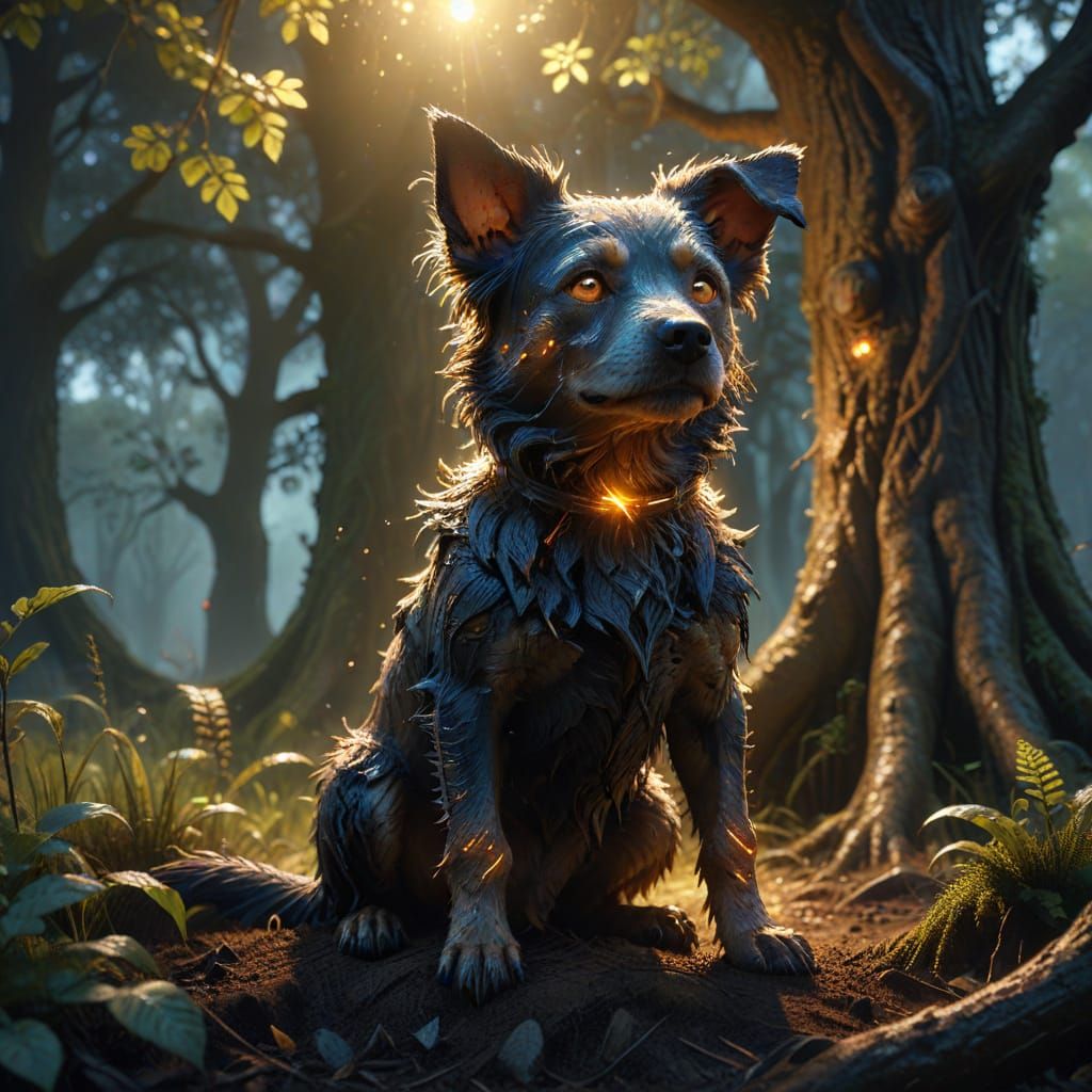 Fantasy Concept Art: Muddy Dog and Mystical Creature