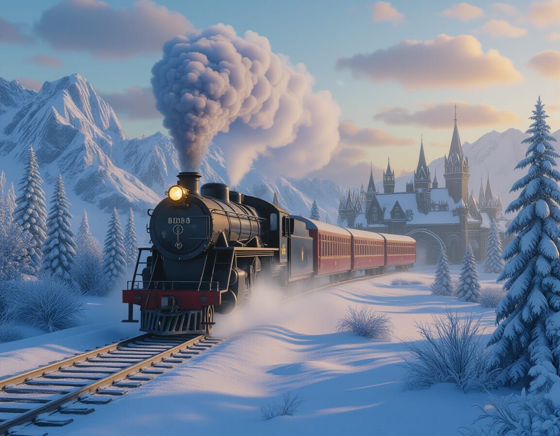 Dreamy Train Journey Through Narnia's Winter Wonderland