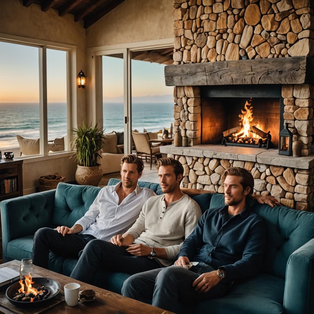 Two Young Hollywood Stars Relaxing at Home