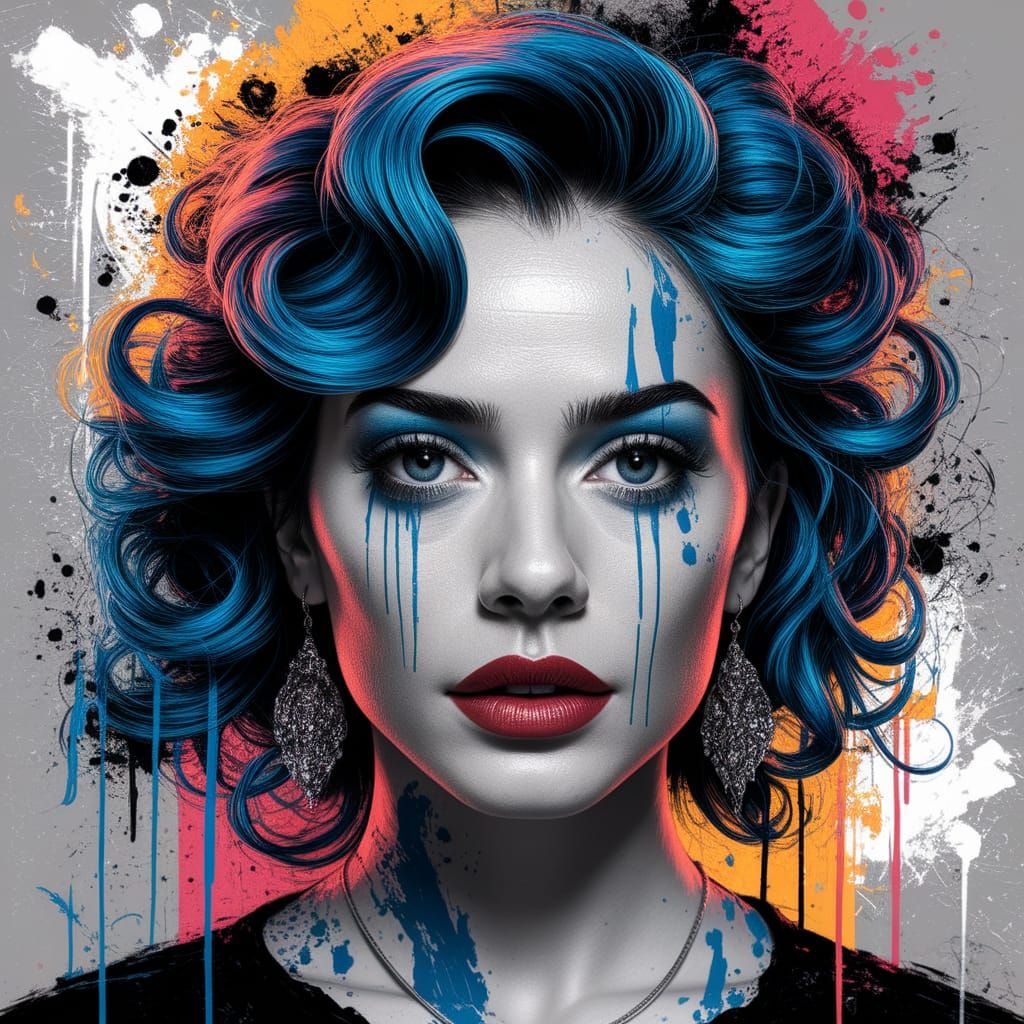 Vibrant Cobalt Abstract Texture Painting