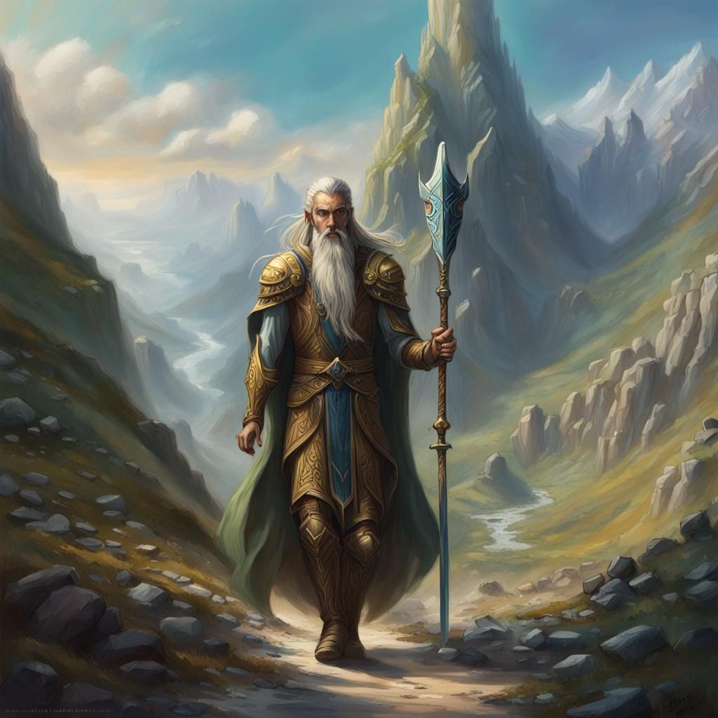 High Elf Leads Man to Hidden City