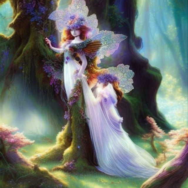 Filigree Fairy in Autumn Mushroom Circle