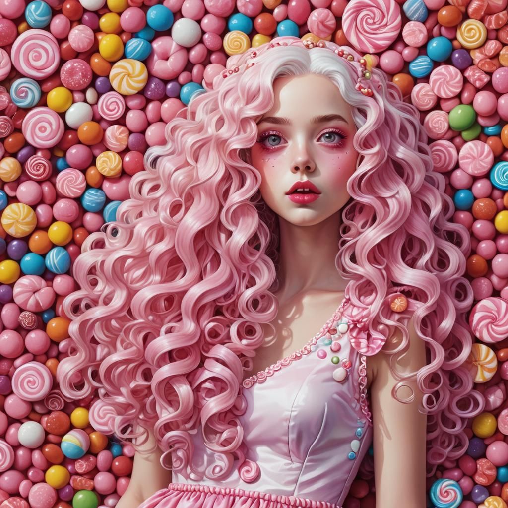 Candy Woman in Whimsical Candyland