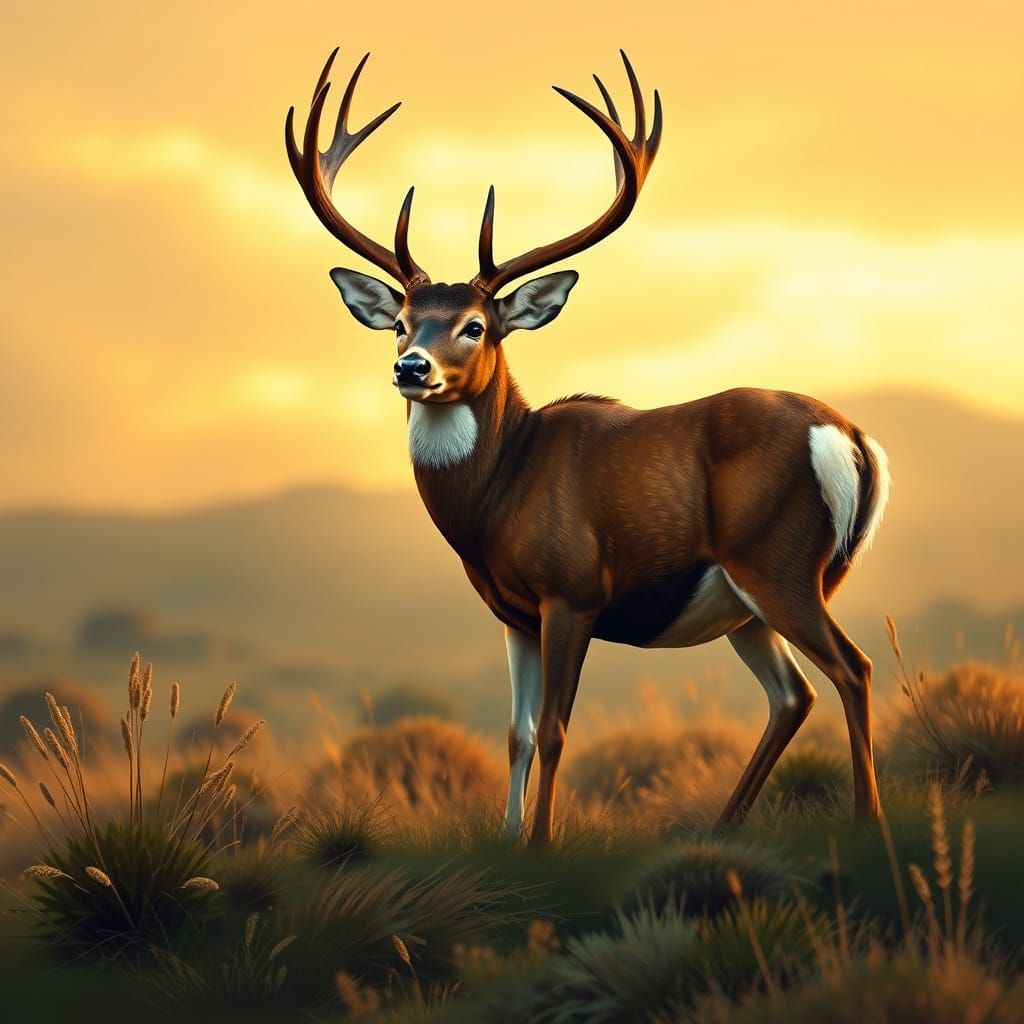 Majestic Buck in Forest Clearing