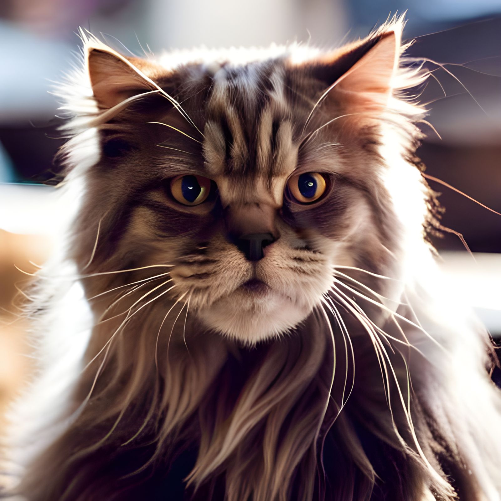 Charismatic Persian Cat in Designer Clothes