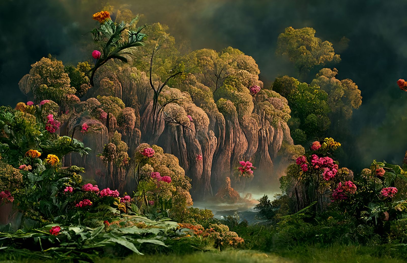 Detailed Jungle Landscape Inspired by Masters