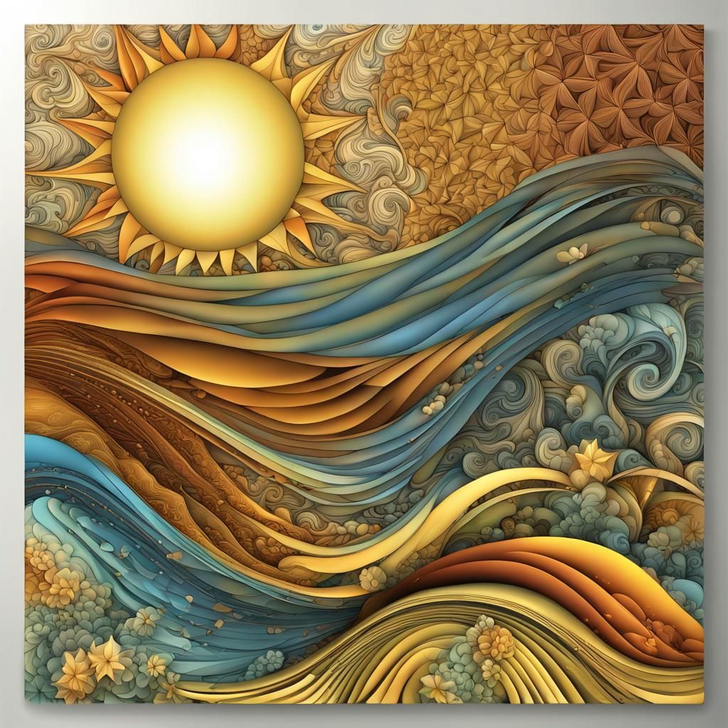 Wizard of Oz Sunset: Abstract Vector Fractal