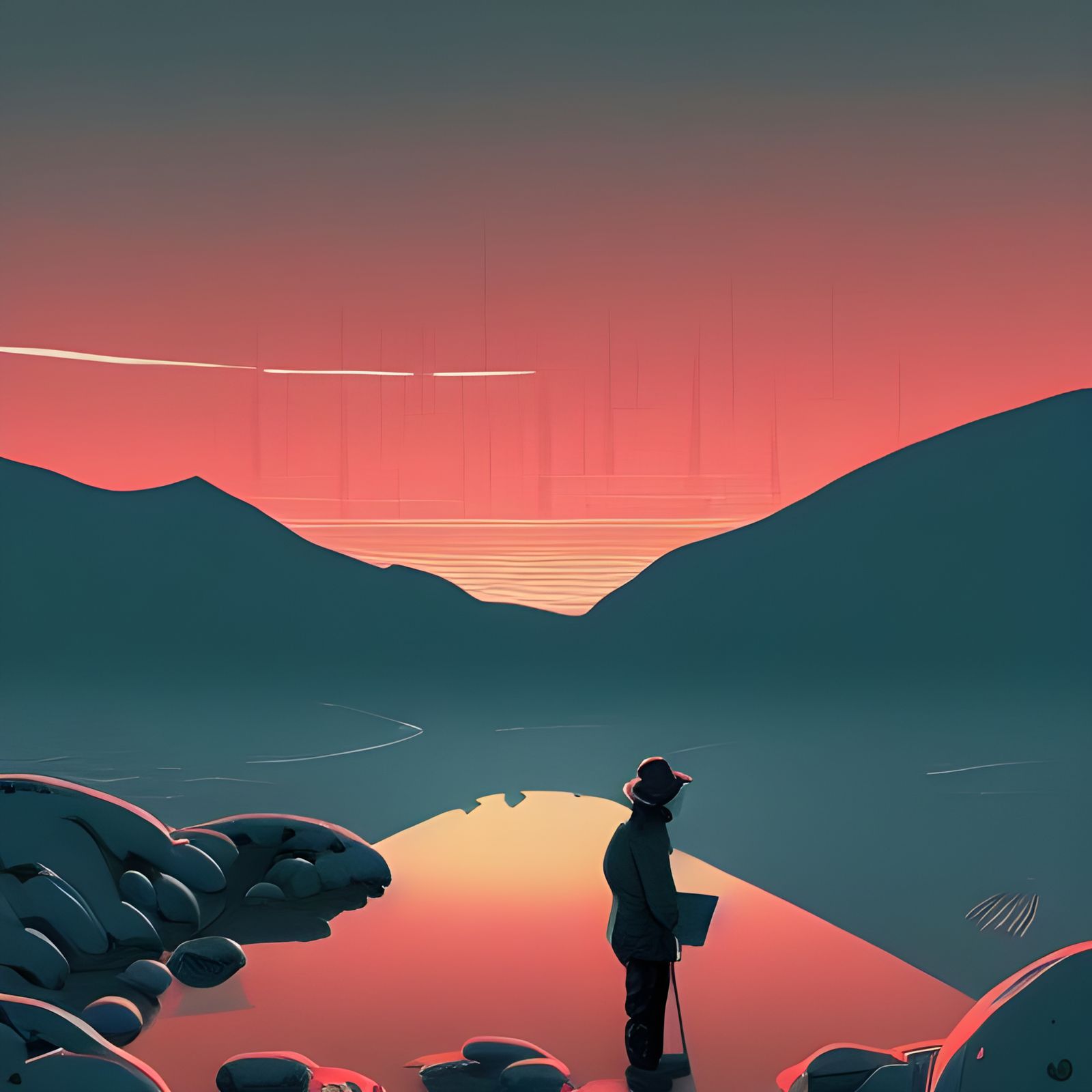 End of Day: Digital Illustration in Varied Styles