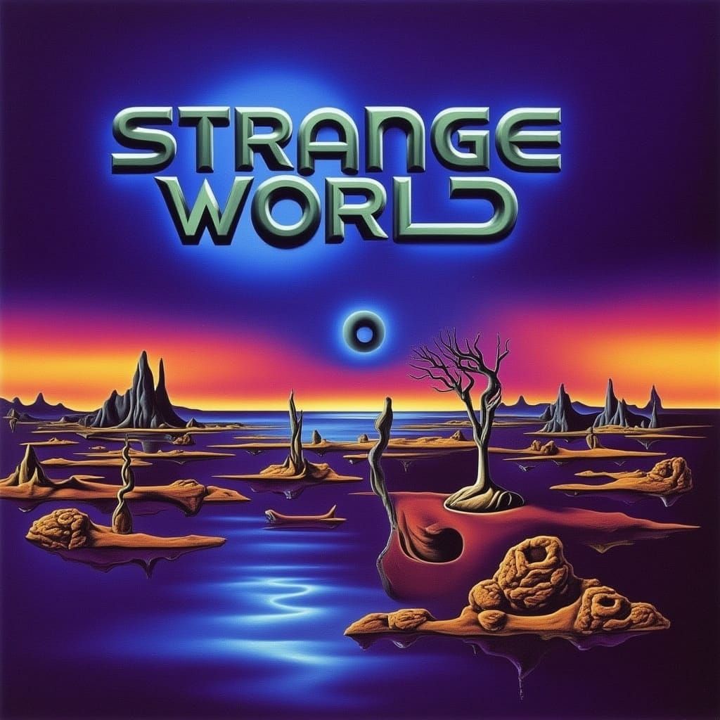 Cyberpunk Metal Lettering Across a Neon-Lit Landscape