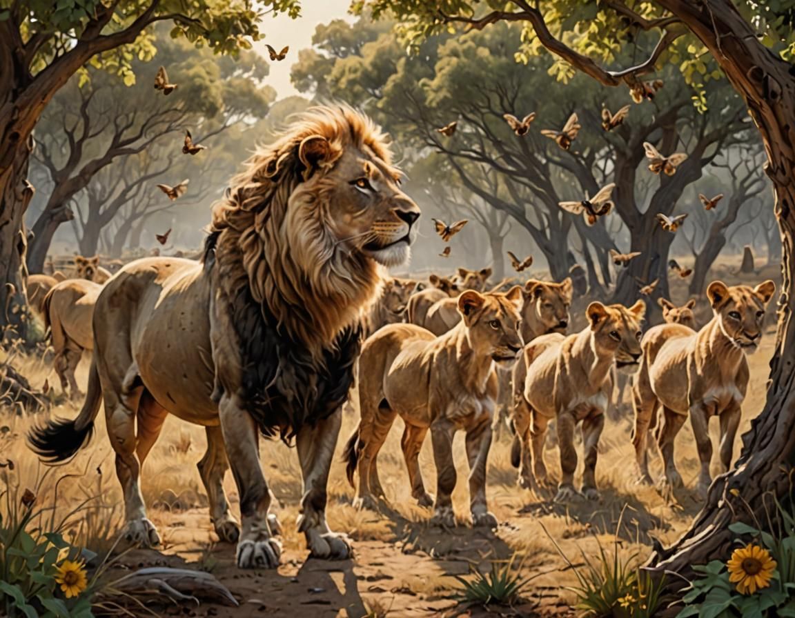 In the land where horses born with eagle wings
And honey bees have lost their stings
Lions den with fallow deer