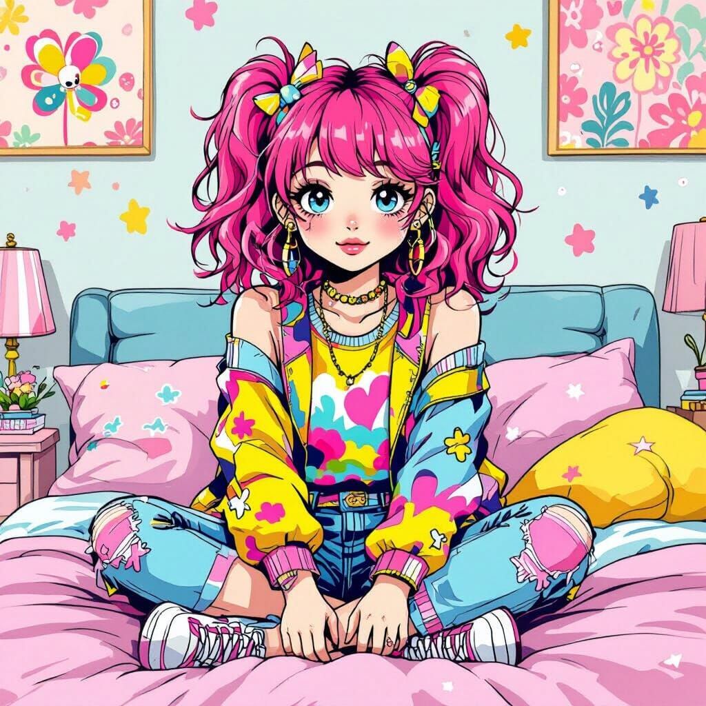 Layken: Teenage Portrait in Pop Surrealist Style