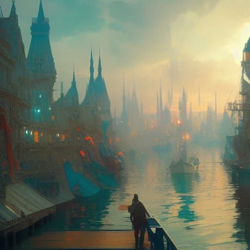 Bon Voyage Concept Art in Orange and Teal