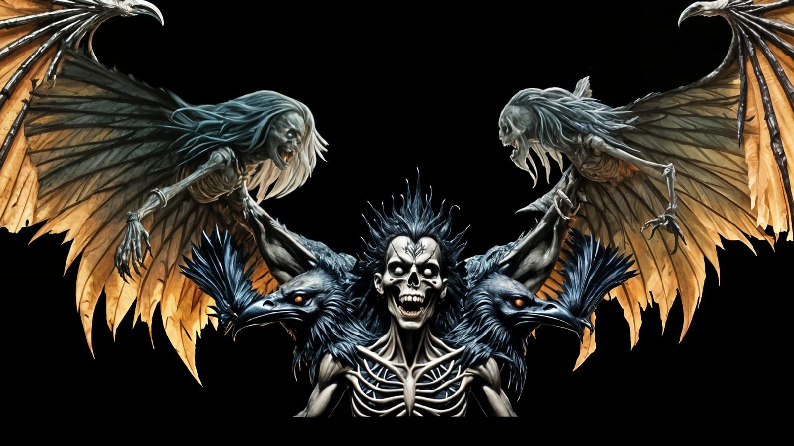 Demonic Raven Fused With Wailing Undead Beings