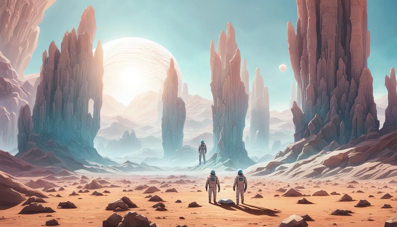 Astronauts Observe Crystalline Structures on Alien Planet