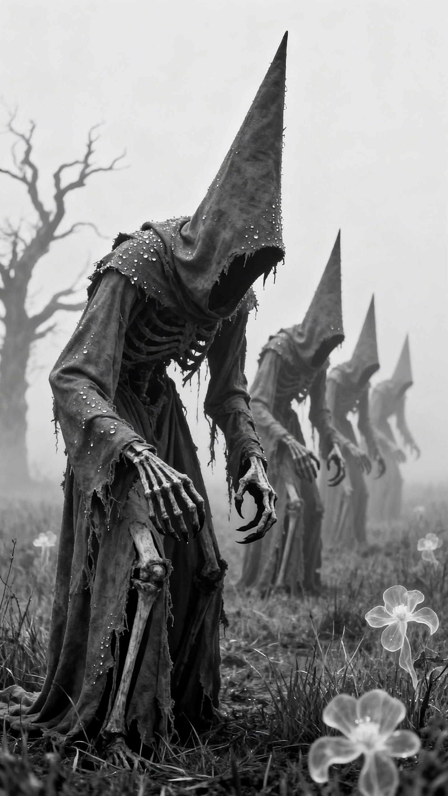 Mysterious Cultists Emerge From Dense Fog in Barren Field