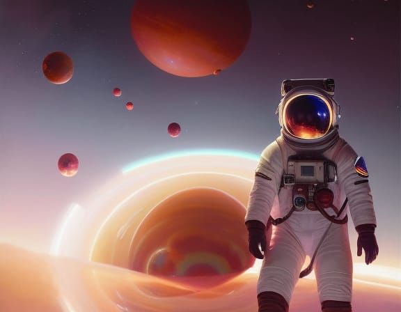 Adorable Chibi Astronaut Girl in Studio Ghibli Style