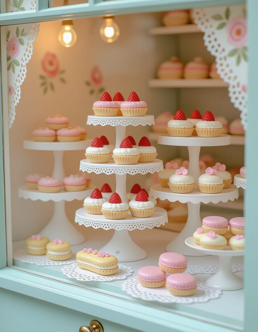 Miniature Felt Pastries in Whimsical Watercolor Style