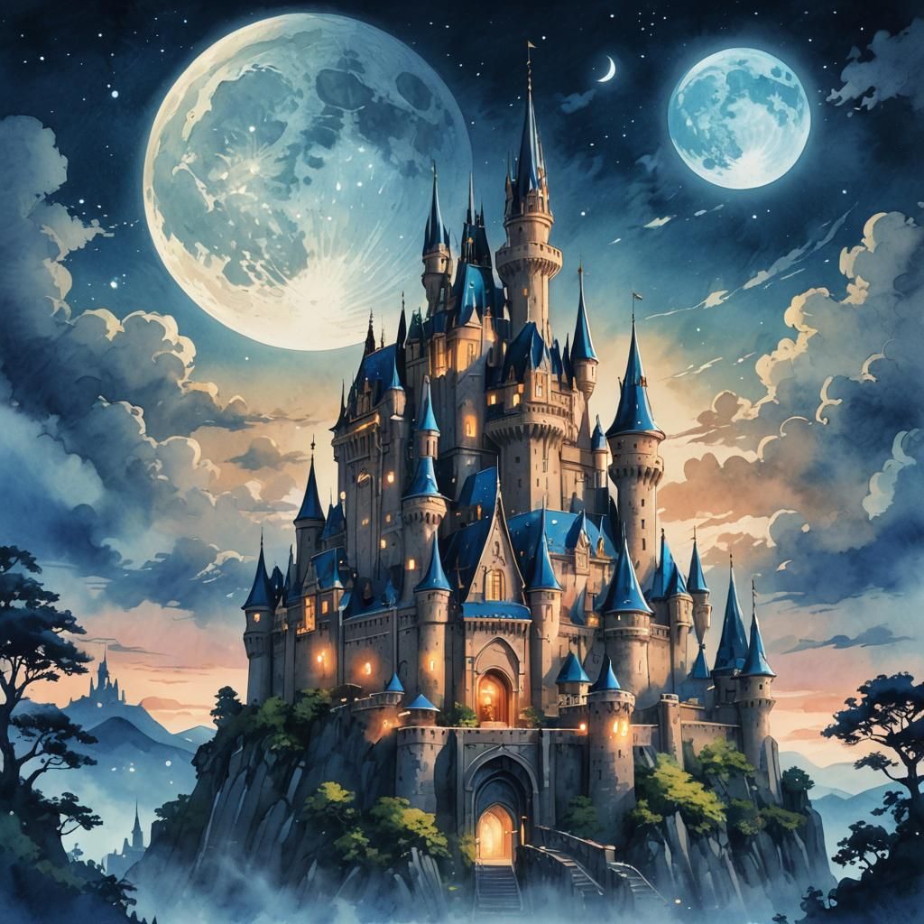Mystical Castle Under Blue Moon: Anime Key Visual