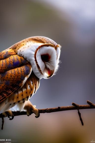 Detailed Barn Owl Portrait in 8k Resolution