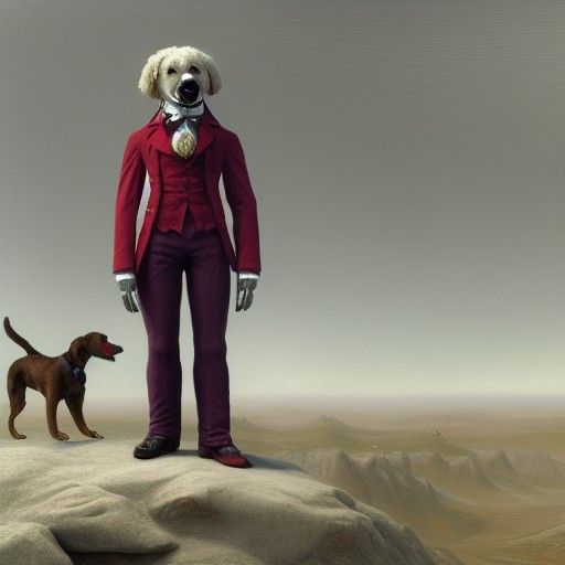 Happy Dog and Sad Clown in California