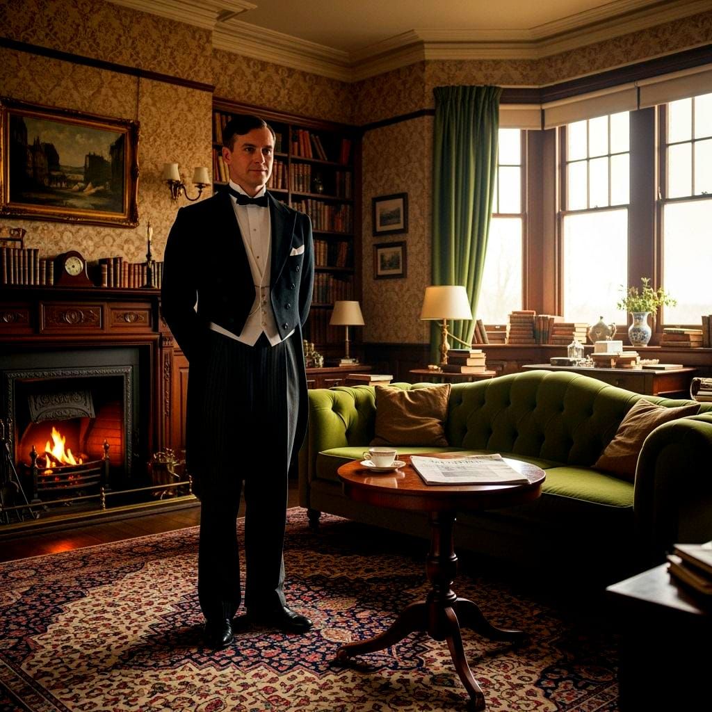 Jeeves in 1920s London Flat, Victorian Attire