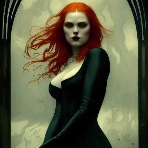 Redhead Portrait in Dark Academia Style