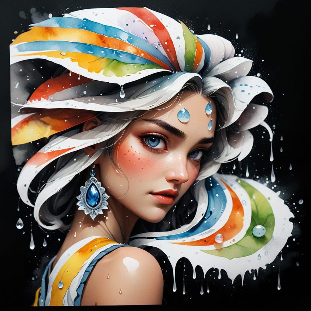 Ethereal Floral Goddesses in Whimsical Watercolor Style