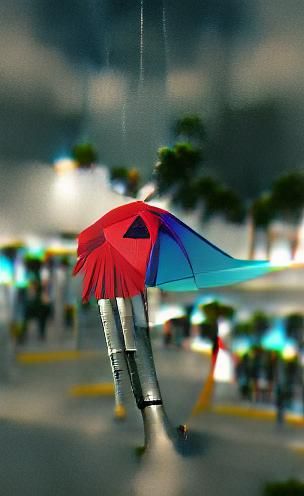 Simple AI Image of an Umbrella
