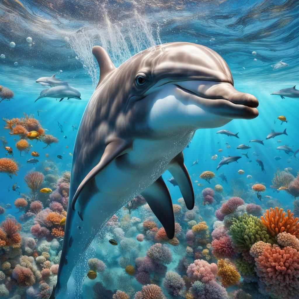 Dolphin Dive: Hyper-Realistic Ocean Scene