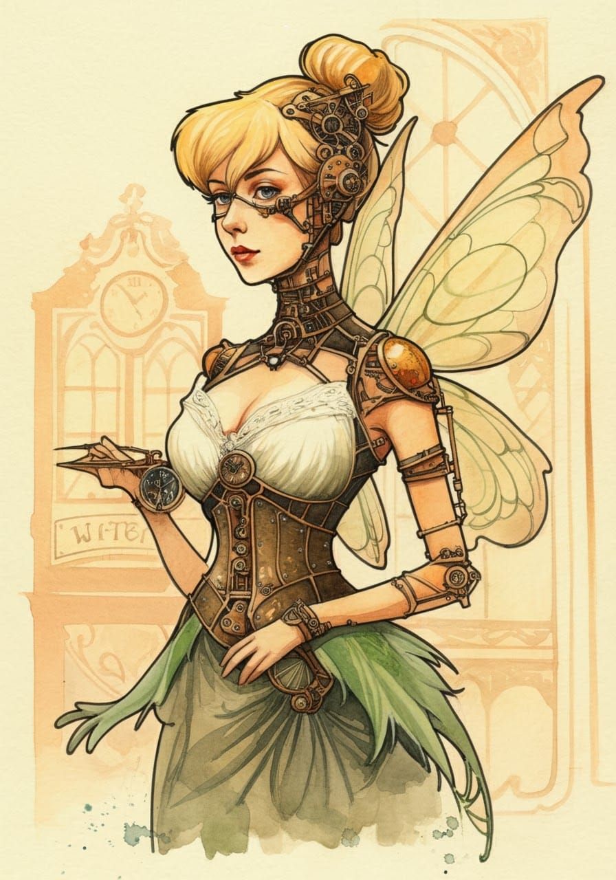 Clockpunk Tinkerbell in Victorian Outfit Shop
