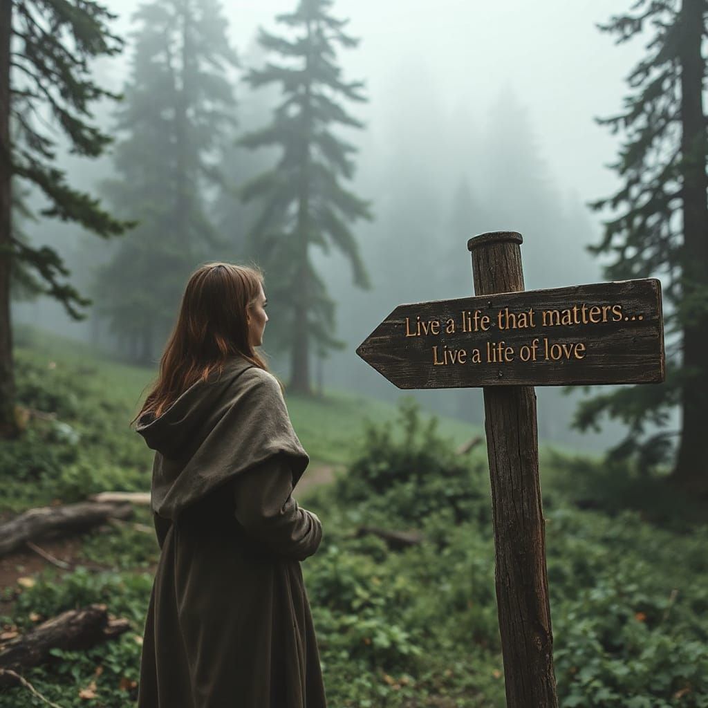 Serene Contemplation in an Enchanted Forest