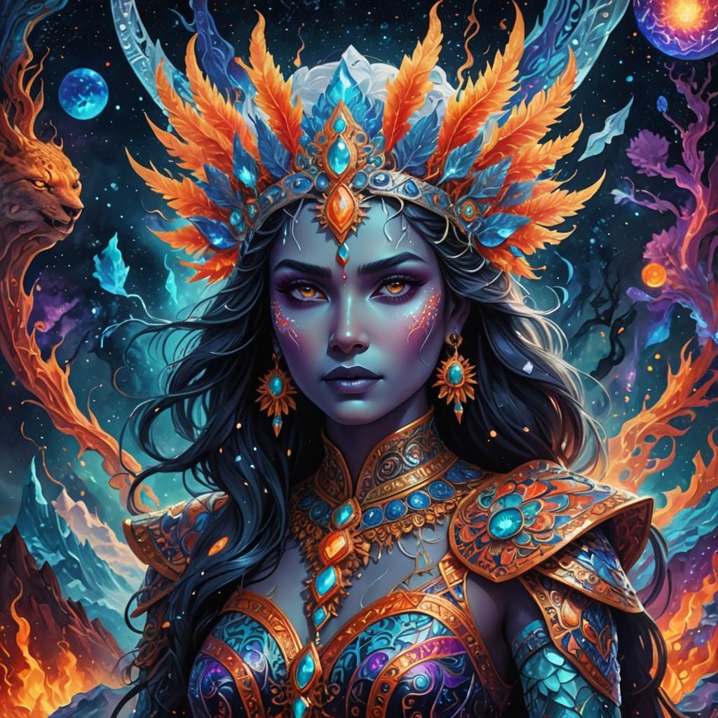Ice and Fire Queen on Mystical Planet