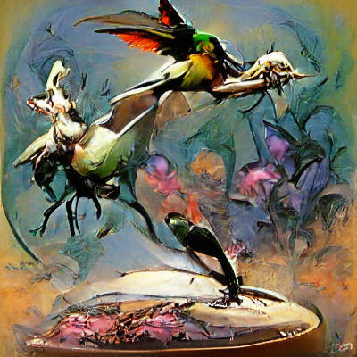 Hummingbird Carousel in Fantasy Art Style
