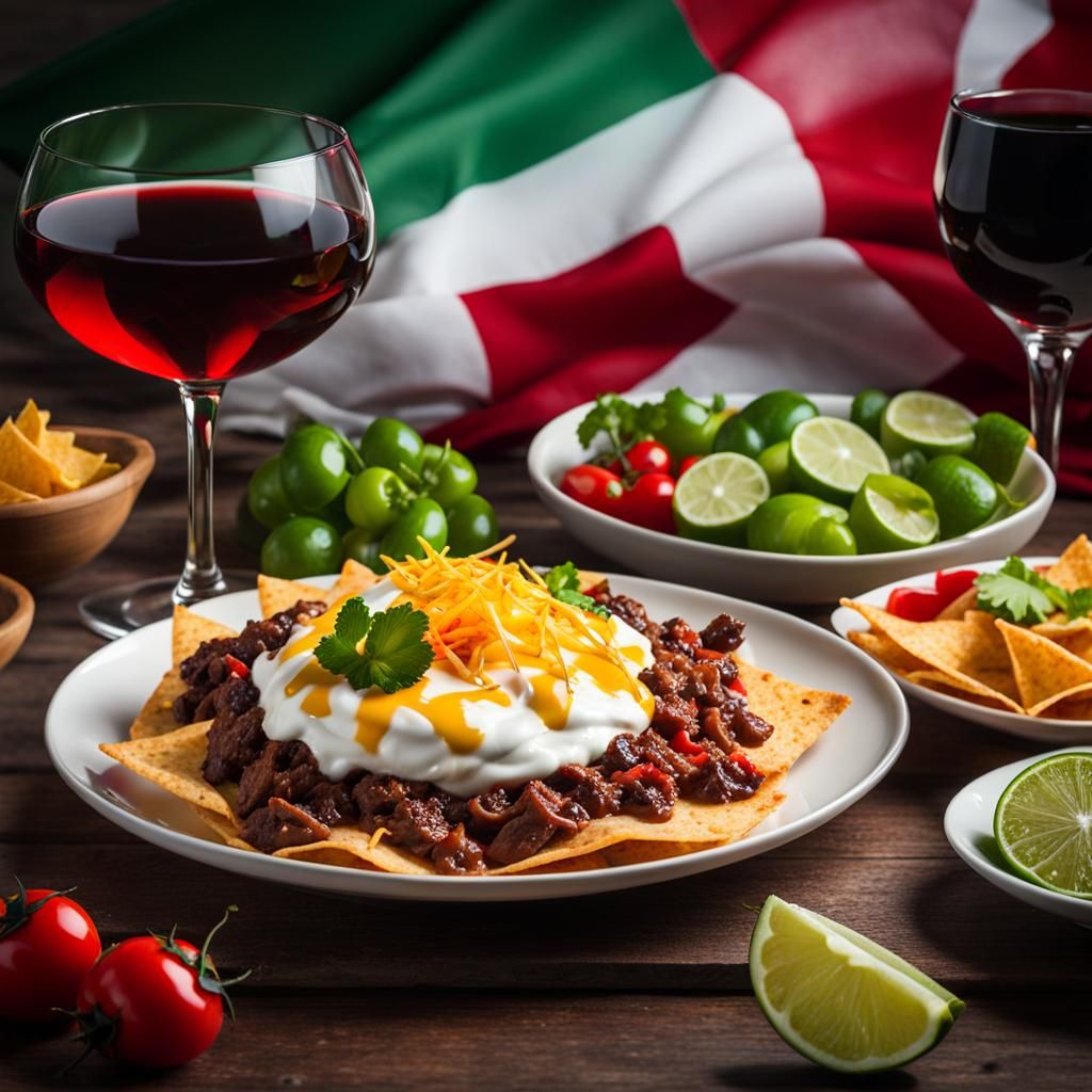 Delicious Beef Nachos, Wine, and Tres Leches