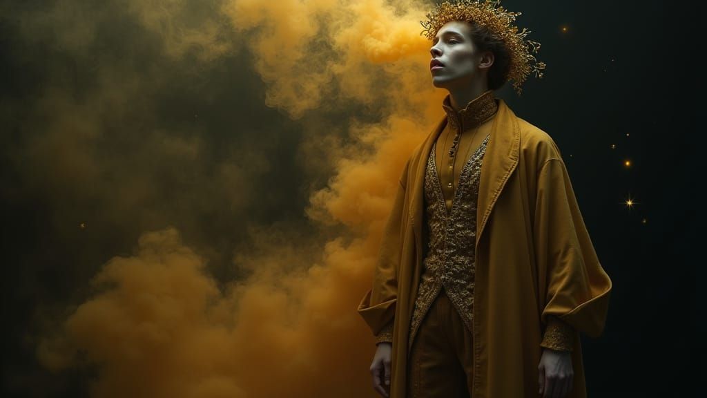 Mystical Androgynous Portrait in Baroque Style