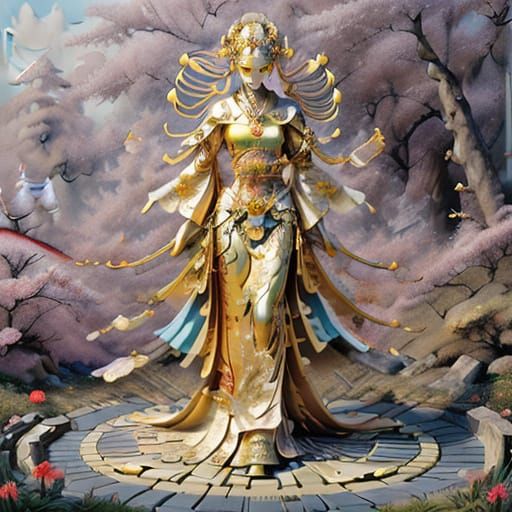 Crystalline Sun God in Hyperrealistic Style