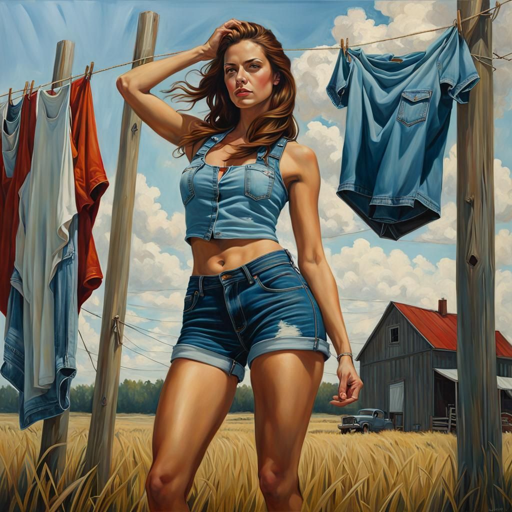 Charming Laundry Day Portrait in Classical Style