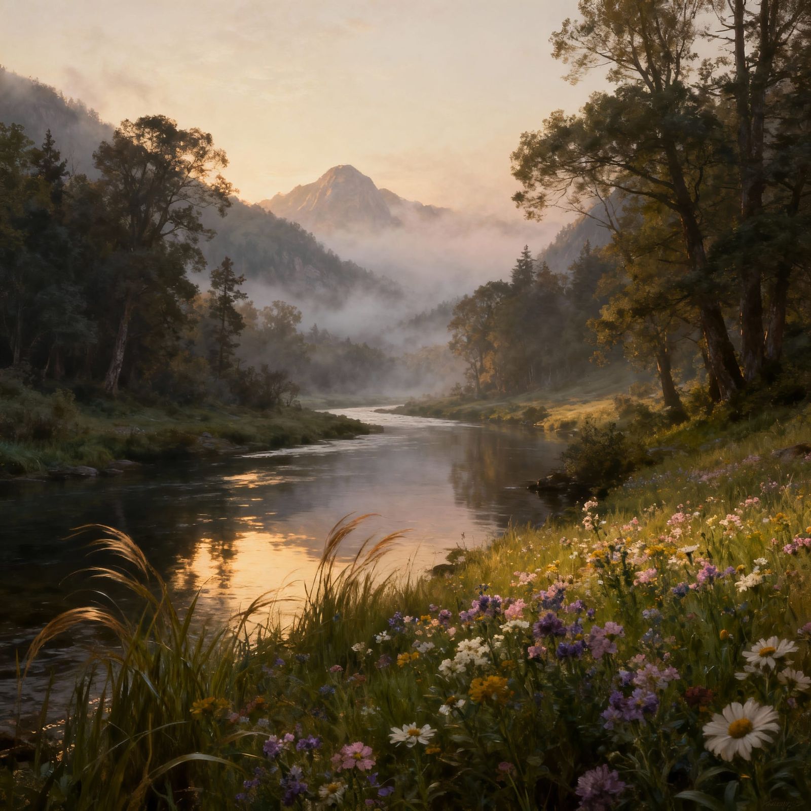 River flowing between trees with beautiful background river ...