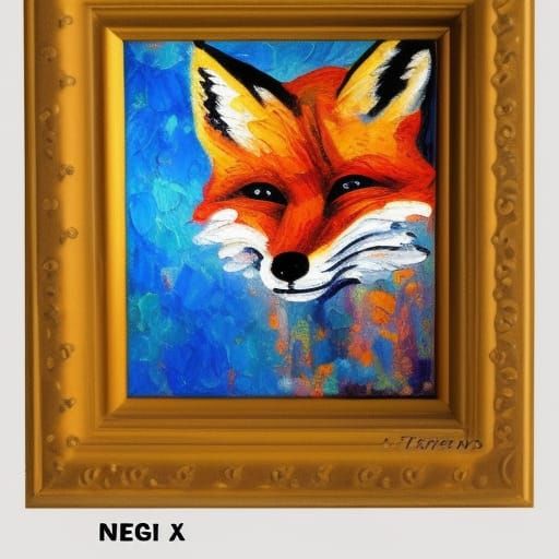 Silly Fox in Neo-Impressionist Oil Painting