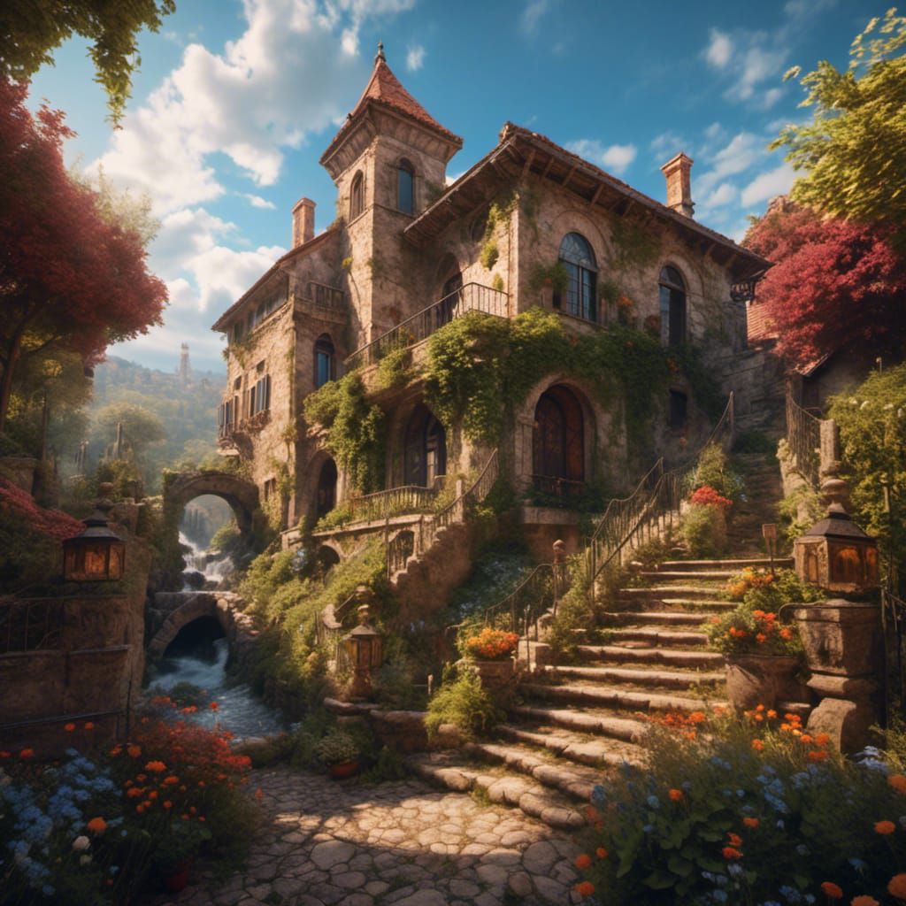 Tuscan Dream House Matte Painting