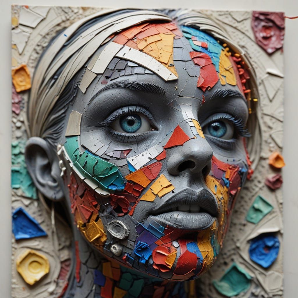 Distressed Hyper-Realistic Artwork with Fauvist Influences