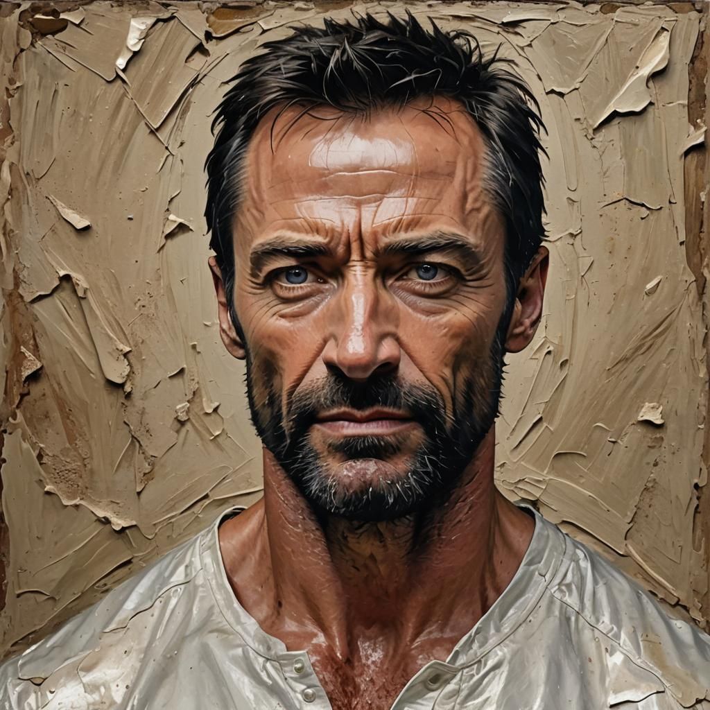 Blue-Eyed Man in Impasto Style