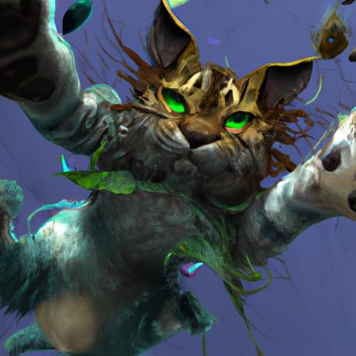 Fantastical Silly Cat in Detailed Matte Painting