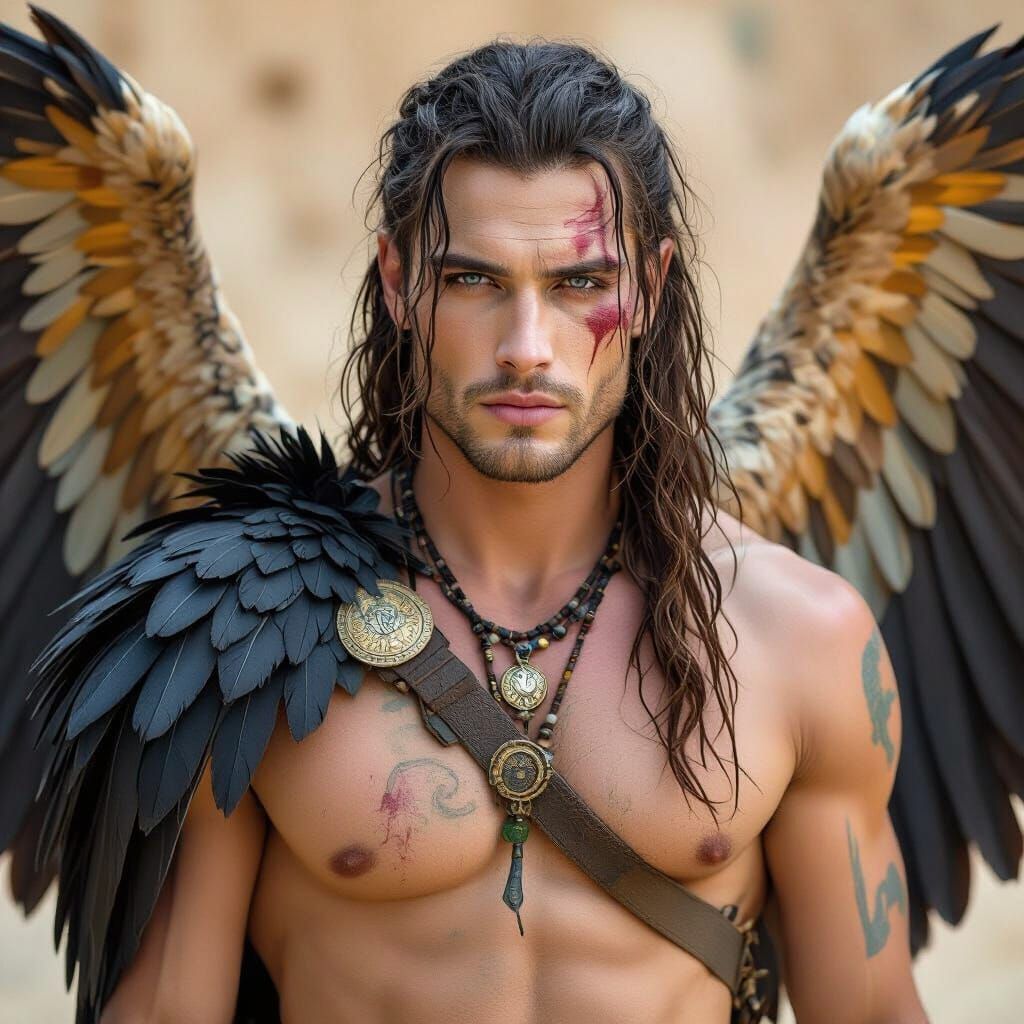 Winged Atavian Portrait in Cinematic Style