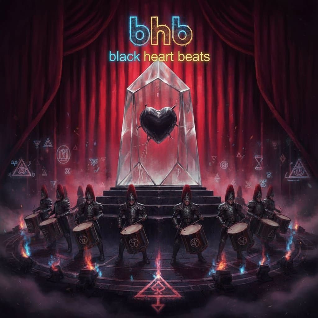 Giant Glass Heart on Stage with Royal Guardsmen Playing Drum...