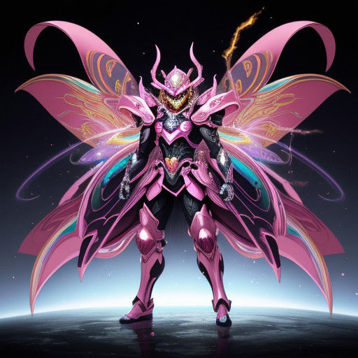 Elegant Dragon Maiden in Vibrant Rainbow Armor